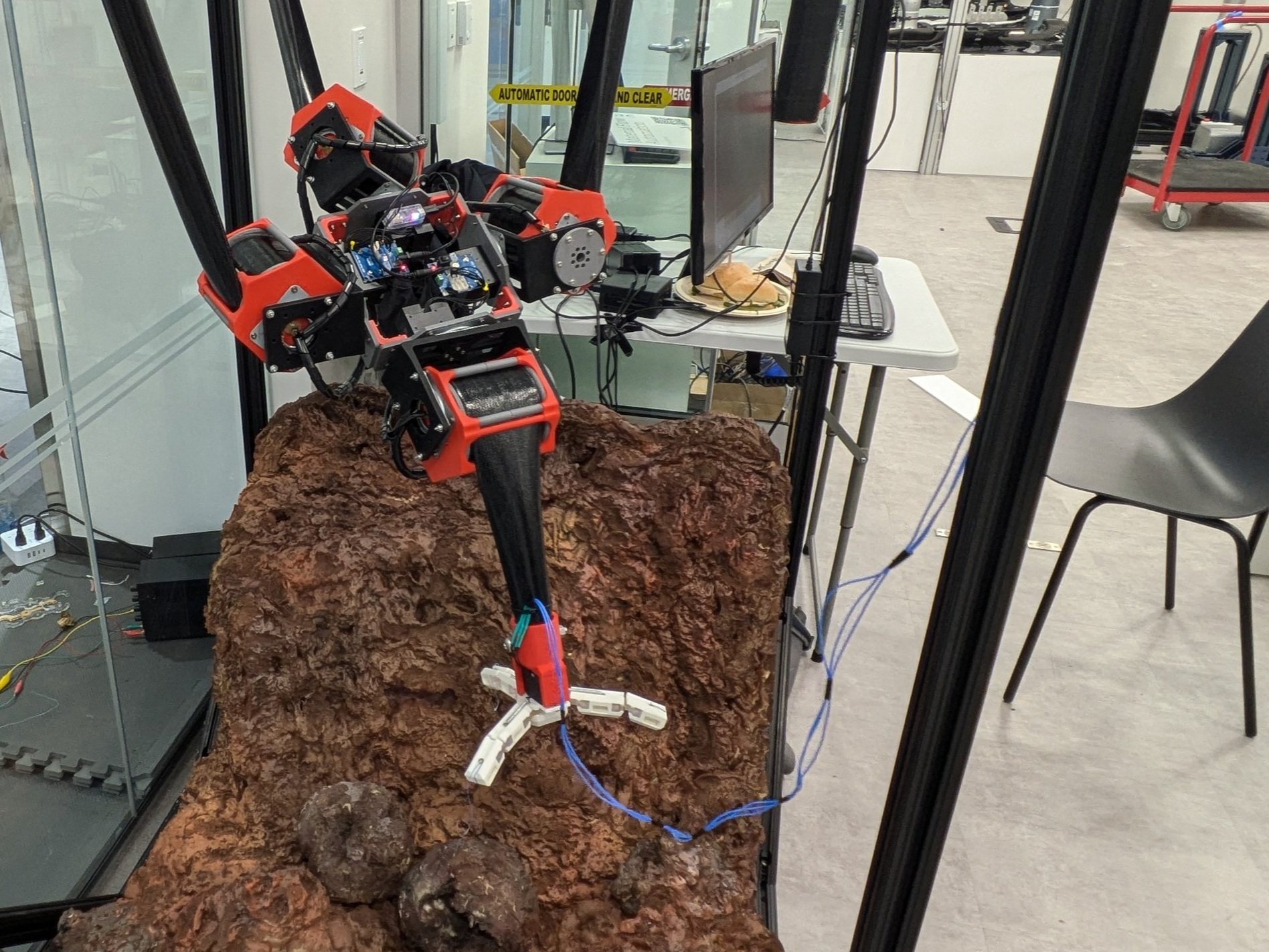 ReachBot prototype in Stanford’s demonstration environment.